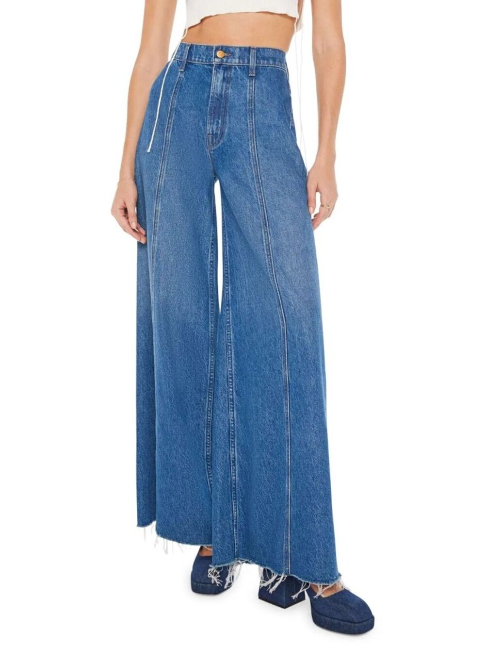 MOTHER x SNACKS! Women's The Lunch Line Sneak Fray Wide Leg Jeans Yummy Size 30